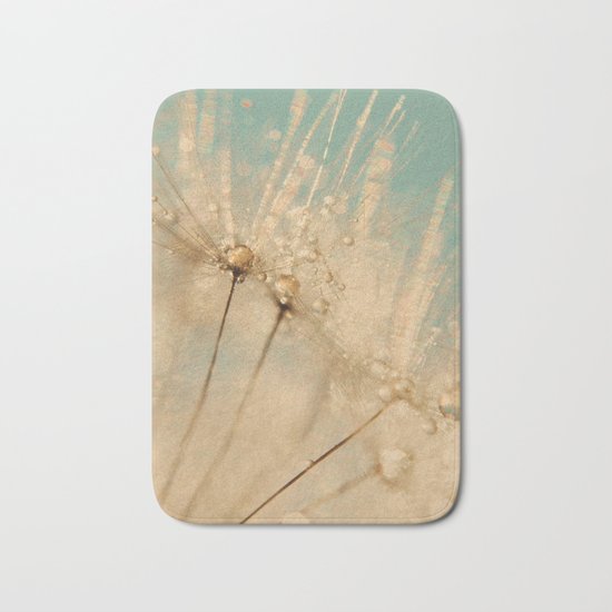 dandelion gold and mint Bath Mat