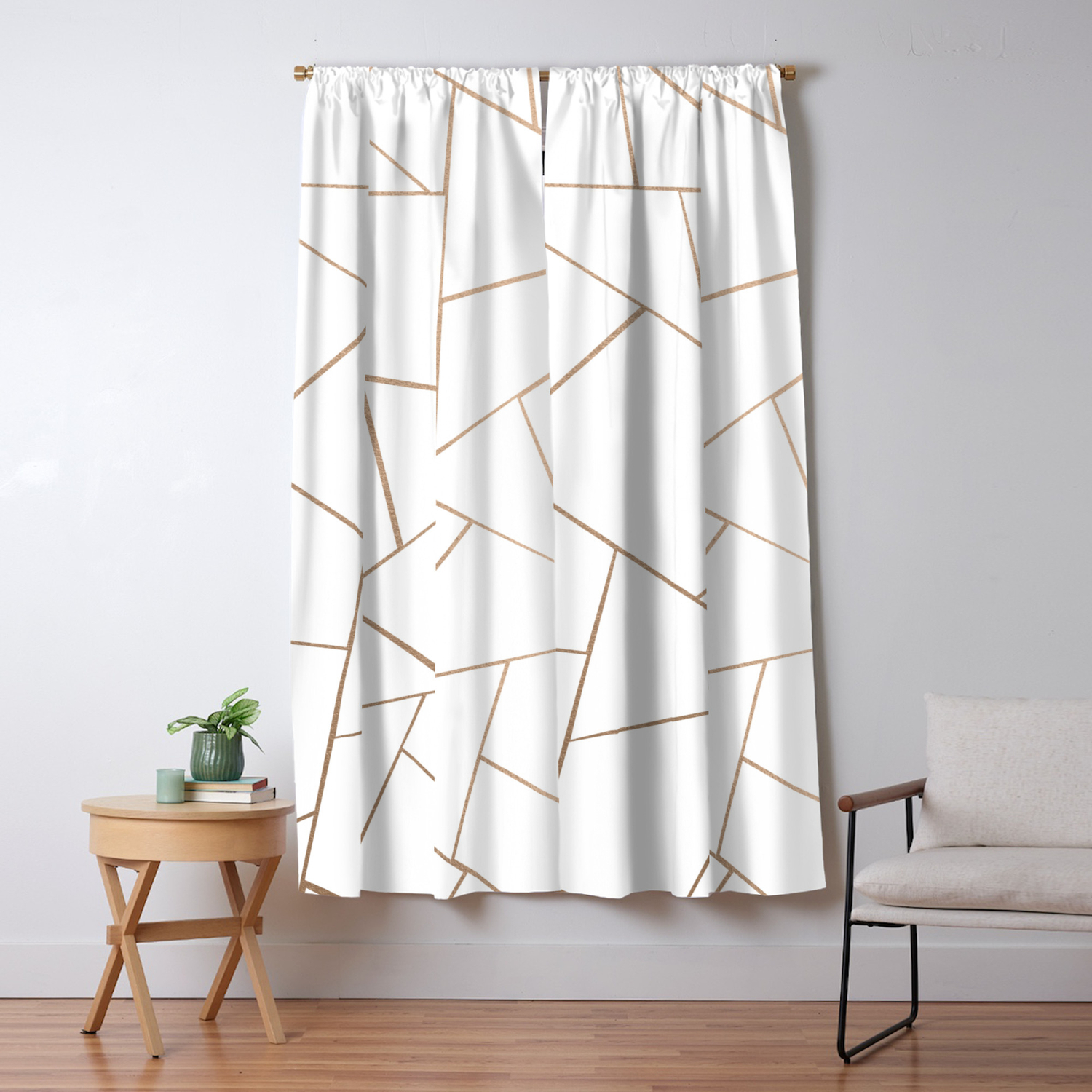 Rose Gold White Geometric Glam 1 Geo Decor Art Society6