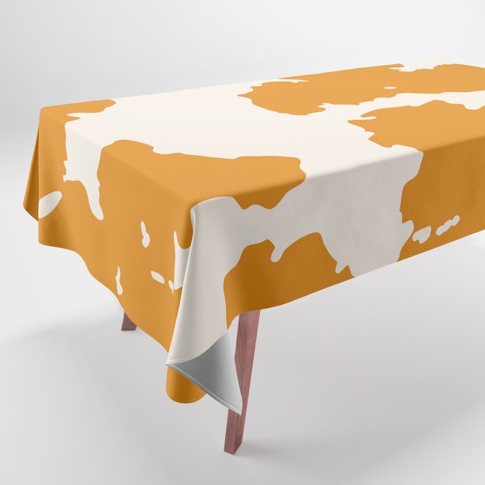 Orange Cowhide Spots Tablecloth