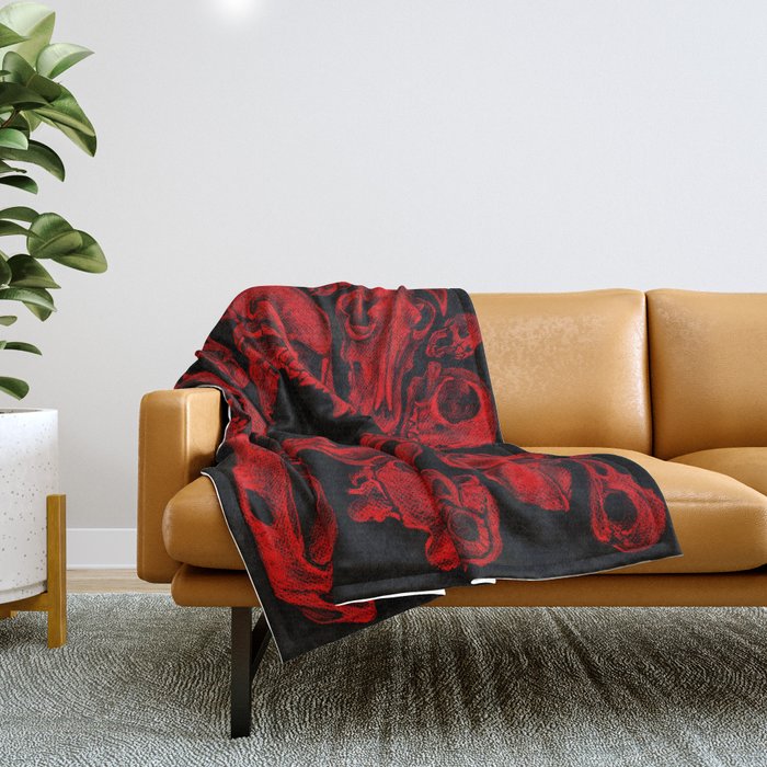 Carnivores in Red Throw Blanket