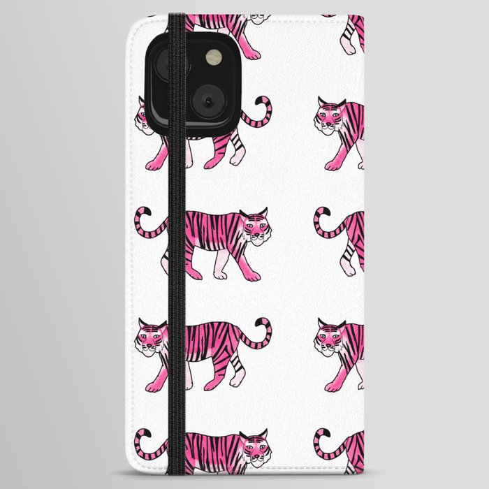 Pink Tiger Pattern iPhone Wallet Case