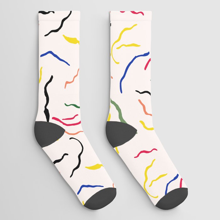Colorful Lines Pattern  Inspired by Matisse Socks