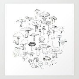 The mushroom gang Art Print