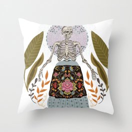 Tehuana Calavera Throw Pillow