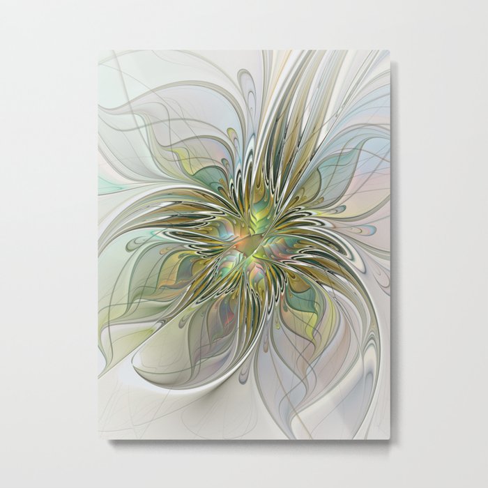 Floral Fantasy, Abstract Fractal Art Metal Print