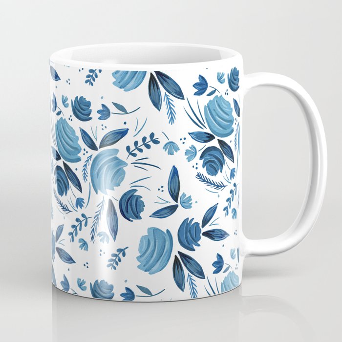Delft Blue Floral Coffee Mug
