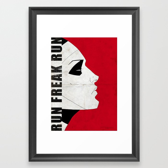 Run Freak Run - Red Framed Art Print