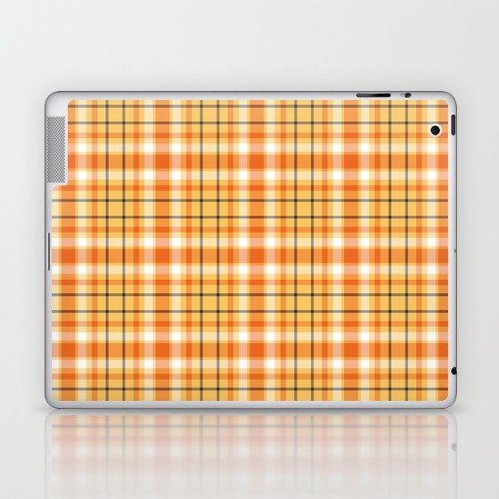 Samoan Sun Orange Tiger Plaid Laptop & iPad Skin