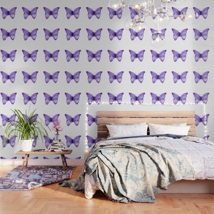 Purple Butterfly Wallpaper By Olechka Society6
