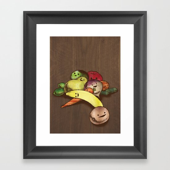 Fruit With Faces Framed Art Print