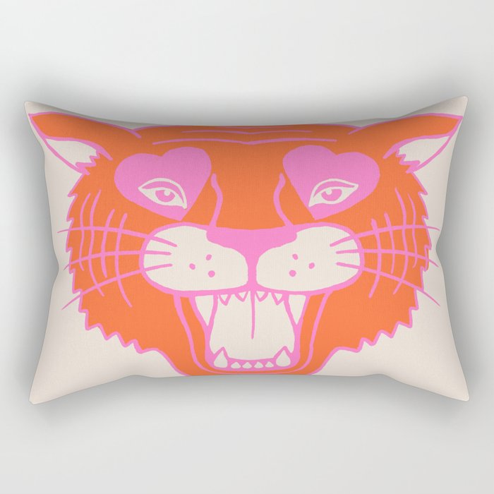 Neon Tiger Rectangular Pillow