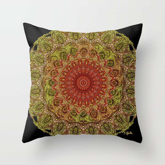 Byzantine mandala Throw Pillow