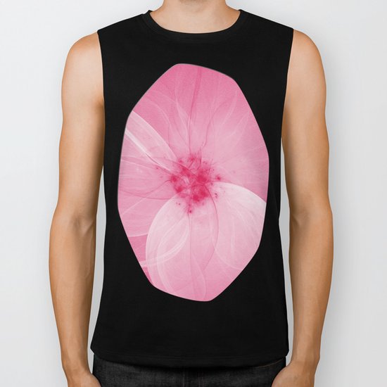 Pink Fairy Blossom Fractal Biker Tank