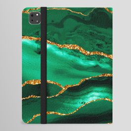 Abstract Green And Gold Emerald Marble Landscape  iPad Folio Case