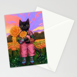  Dandelion cat Stationery Card
