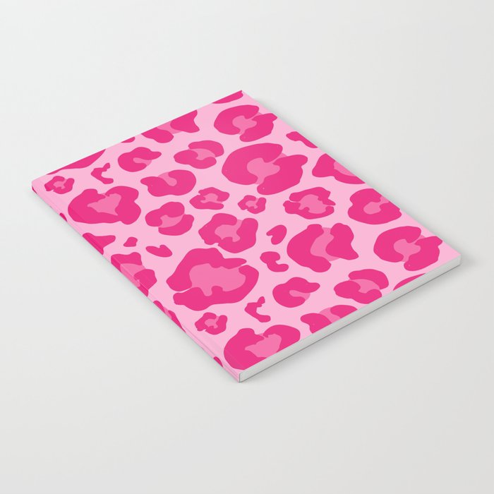Pink Leopard Print Pattern Wallpaper - Preppy Aesthetic Notebook