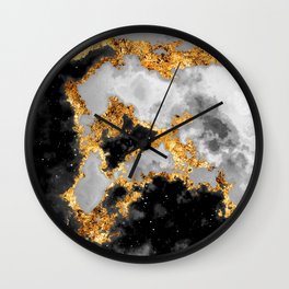 100 Starry Nebulas in Space Black and White 029 (Portrait) Wall Clock