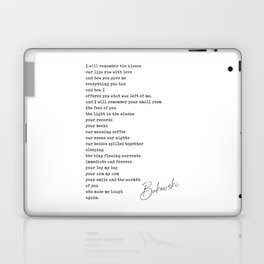 Raw with love - Charles Bukowski Poem - Literature - Typewriter Print Laptop Skin