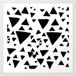 Black white hand painted geometric triangles Art Print | Curated, Blackwhitepattern, Geometricalpattern, Handpainted, Trianglespattern, Geometricpattern, Simple, Geometricalblack, Geometricblack, Painting 