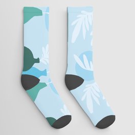 Abstraction_PLANTS_BOHEMIAN_BLUE_MOON_POP_ART_1213A Socks