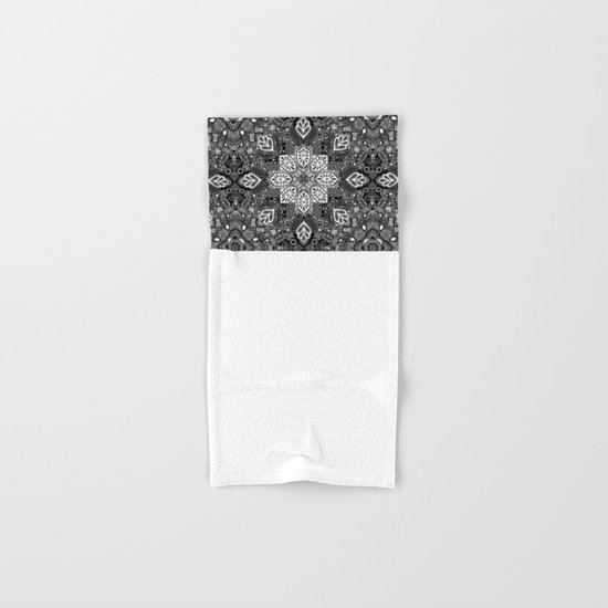 Gypsy Lace in White on Black Hand & Bath Towel