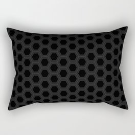 Black and Grey Honeycomb Minimalist  Rectangular Pillow