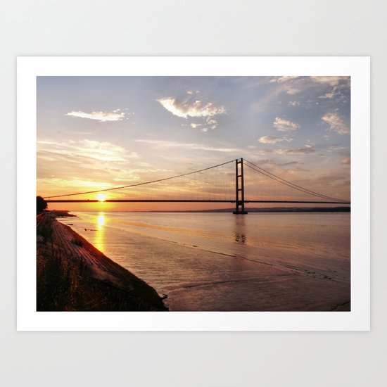 Humber Bridge Sunset Art Print