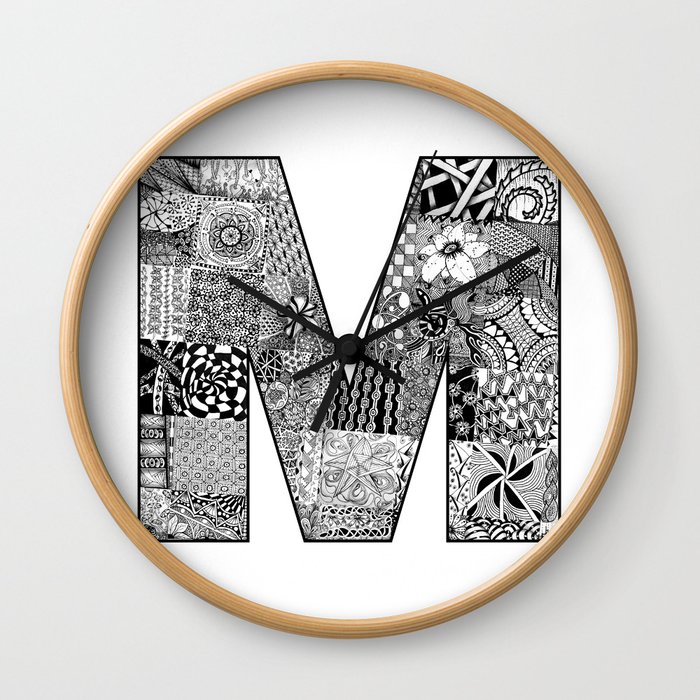 Cutout Letter M Wall Clock