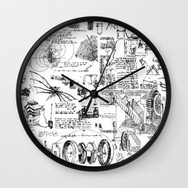 Da Vinci's Sketchbook Wall Clock