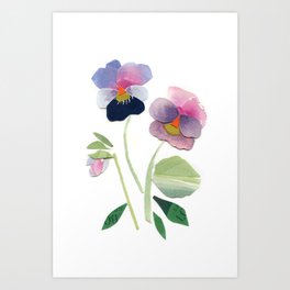 Floral Collage Pansy Art Print