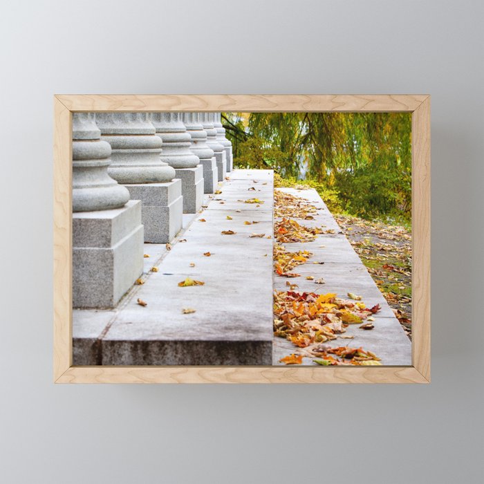 Pillars in Fall-Graceland Cemetery-Chicago Framed Mini Art Print