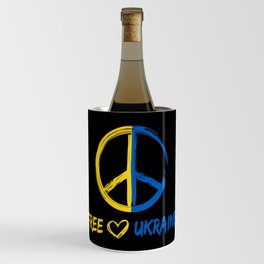 Free ukraine Heart ukraine yellow blue Wine Chiller
