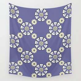 Purple Nine-Pointed Flower Pattern Wall Tapestry