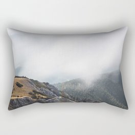 Clouds rolling over mountains Rectangular Pillow