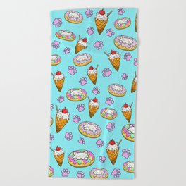 Ice cream pattern Beach Towel