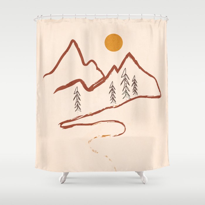 Mountain Minimal Shower Curtain