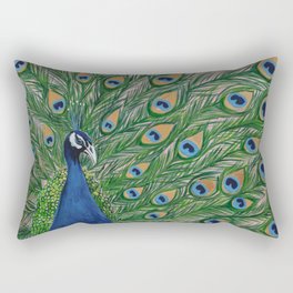 Proud Peacock Rectangular Pillow