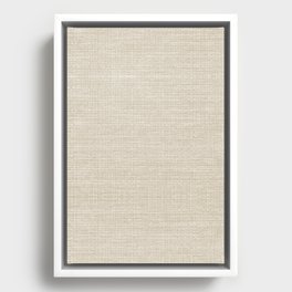 Cream Beige Heritage Hand Woven Cloth Framed Canvas