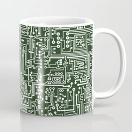 Circuit Board // Green & White Mug