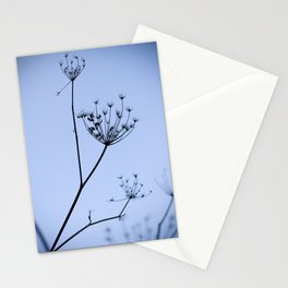 Silhouette on blue Stationery Cards