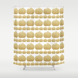 Gold Glitter Pumpkin Shower Curtain