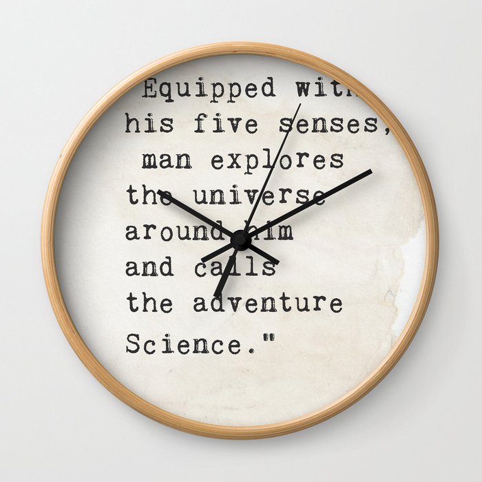 Edwin Hubble quote Wall Clock