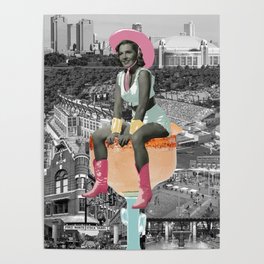 Fort Worth Girl Pastel Poster