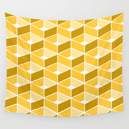 Simple Pattern Yellow Wall Tapestry