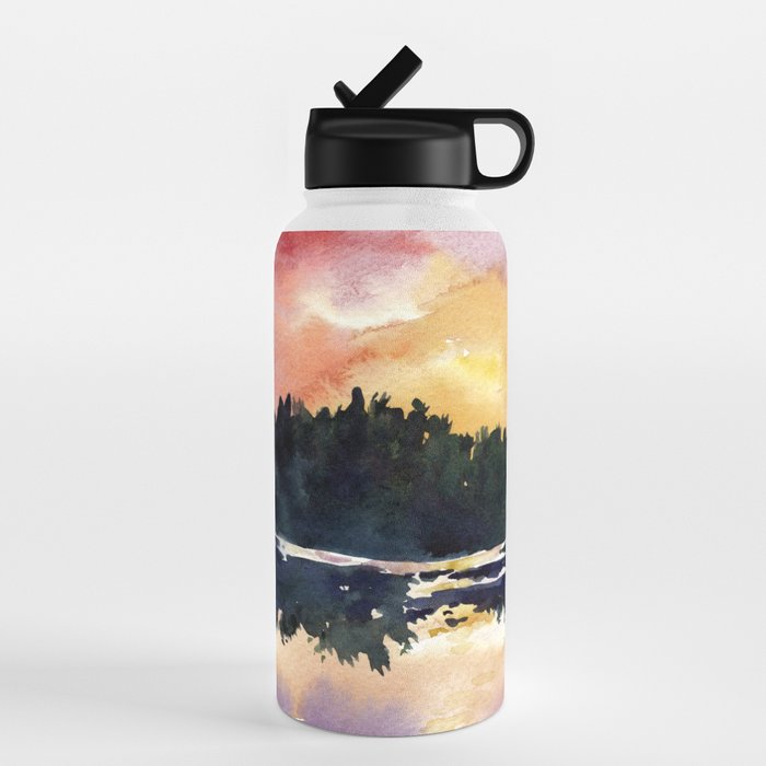 Home Sunset on the Water 32oz Stainless Steel Water Bottle