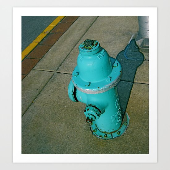 Turquoise Hydrant Art Print