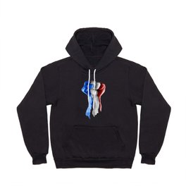 France strength and unity / 3D render of raised fist covered with French tricolour flag Hoody