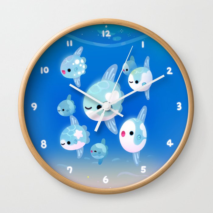 Swimming sunfish Wall Clock