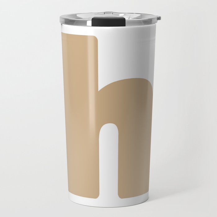 h (Tan & White Letter) Travel Mug