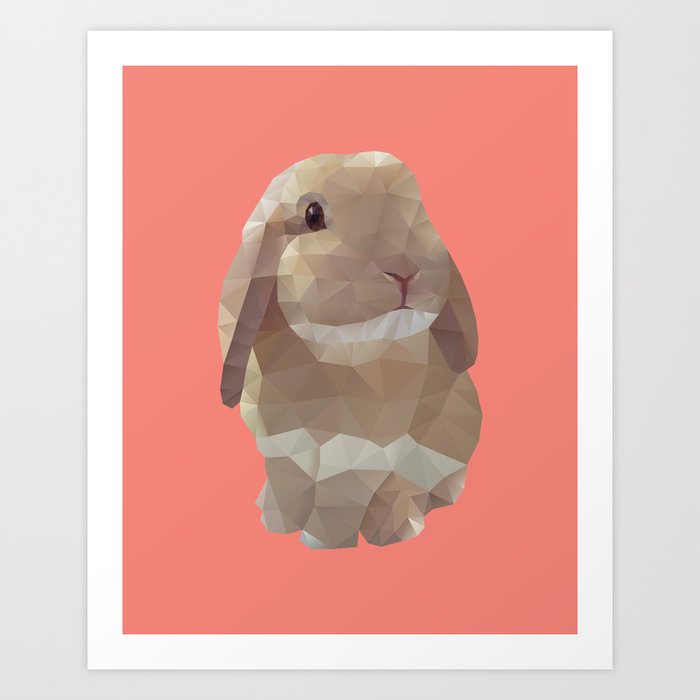 Peanut Bunny the Rabbit Polygon Art Art Print